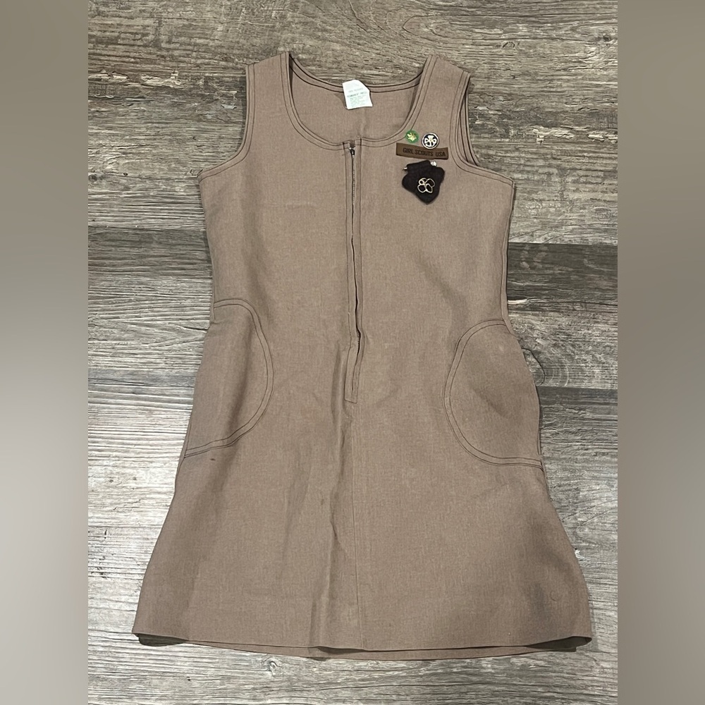 FINAL PRICE Vintage Girl Scouts Kid’s Dress with Sash & Patches